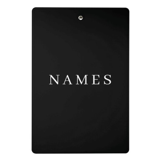 Mini Porte-bloc Simple Black Custom Ajouter Votre Nom Élégant (Dos)