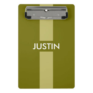 Mini Porte-bloc Simply Stripes vert olive + votre nom / idées