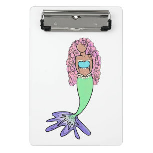Mini Porte-bloc sirène arc-en-ciel rose bleu violet vert noir bouc