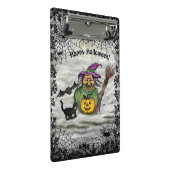 Mini Porte-bloc Sorcière, Chat, Chauve-souris et Citrouille, Bonne (Incliné)