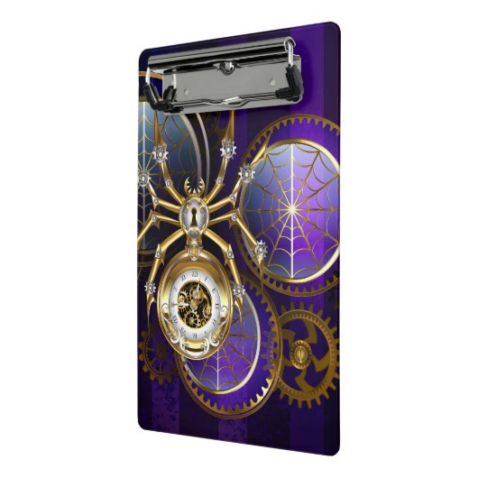 Mini Porte-bloc Spider Steampunk sur Arrière - plan pourpre (Angle2)