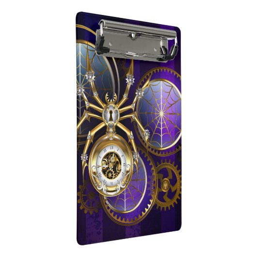 Mini Porte-bloc Spider Steampunk sur Arrière - plan pourpre (Incliné)