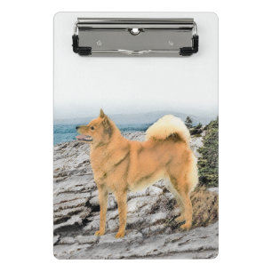 Mini Porte-bloc Spitz finlandais à Seashore Peinture - Chien Art