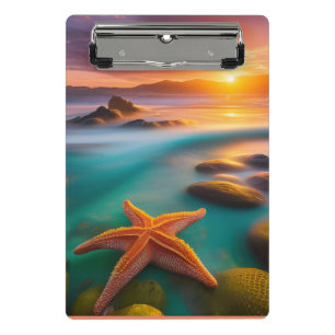 Mini Porte-bloc Starfish sur la plage à Dawn