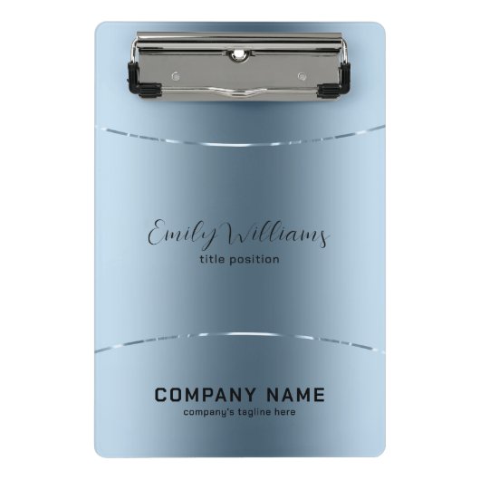 Mini Porte-bloc Style métallique bleu acier inoxydable (Devant)