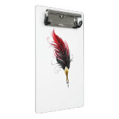 Mini Porte-bloc Stylo rouge en plumes avec nib or (Incliné)
