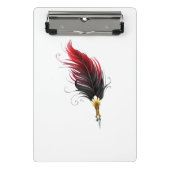 Mini Porte-bloc Stylo rouge en plumes avec nib or (Devant)