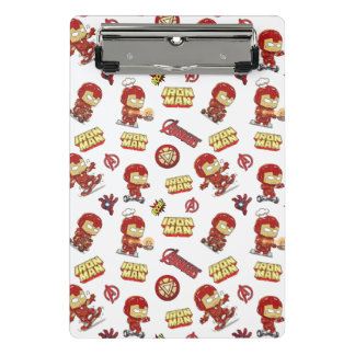 Mini Porte-bloc Super-héros Silly Chibi Iron Man en motif sans cou