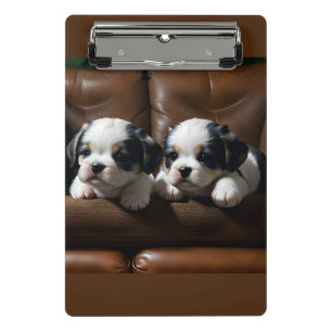 Mini Porte-bloc Super mignonne chiots sur le canapé 1