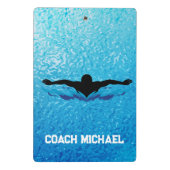 Mini Porte-bloc Swim Coach Piscine Nom personnalisé (Dos)