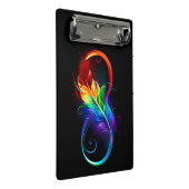 Mini Porte-bloc Symbole d'infini avec plume arc-en-ciel (Incliné)