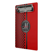 Mini Porte-bloc Tableau de bord rouge et noir - Monogramme (Angle2)