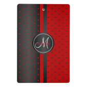 Mini Porte-bloc Tableau de bord rouge et noir - Monogramme (Dos)