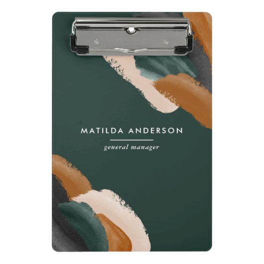 Mini Porte-bloc Terre cuite verte abstraite aquarelle moderne uniq (Devant)