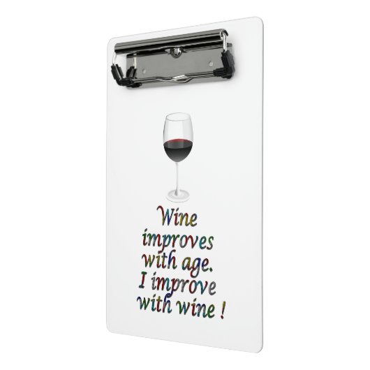 Mini Porte-bloc Texte drôle de vin (Angle2)
