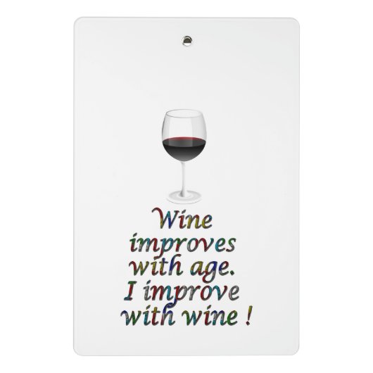 Mini Porte-bloc Texte drôle de vin (Dos)