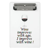 Mini Porte-bloc Texte drôle de vin (Devant)