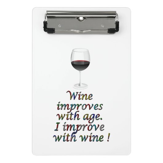 Mini Porte-bloc Texte drôle de vin (Devant)