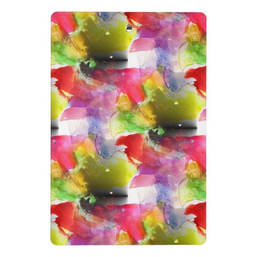 Mini Porte-bloc Texture de conception rouge, aquarelle jaune (Dos)