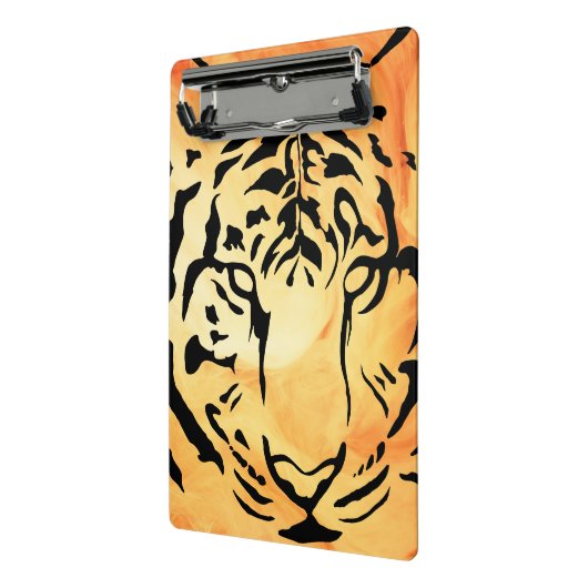 Mini Porte-bloc Tigre à rayures noires sur orange vif (Angle2)