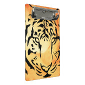 Mini Porte-bloc Tigre à rayures noires sur orange vif (Incliné)