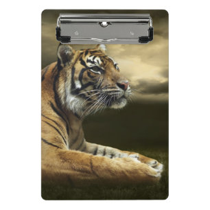 Mini Porte-bloc Tigre regardant et se reposant sous le ciel