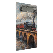 Mini Porte-bloc Train à vapeur sur un pont - Peinture à l'huile (Incliné)