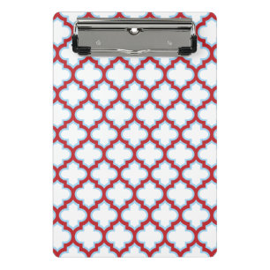 Mini Porte-bloc Trellis blanc et rouge, treillis, Quatrefoil