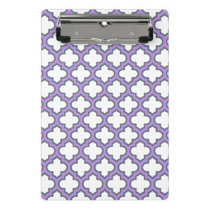 Mini Porte-bloc Trellis blanc et violet, treillis, Quatrefoil