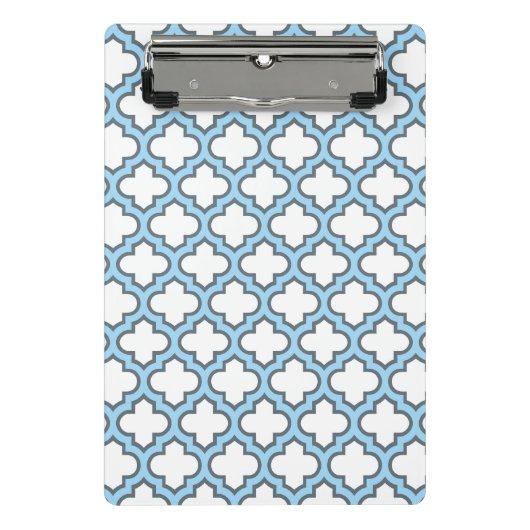 Mini Porte-bloc Trellis bleu blanc et bébé, treillis, Quatrefoil (Devant)