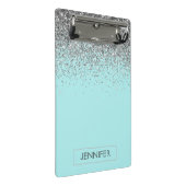 Mini Porte-bloc Turquoise Aqua Blue Silver Parties scintillant Gir (Incliné)