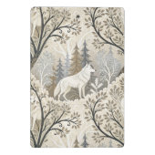 Mini Porte-bloc Une forêt d'hiver paisible avec des loups blancs (Dos)