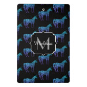 Mini Porte-bloc Unicorn Sparkles aqua blue ombre motif Monogramme (Dos)