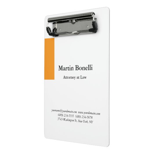 Mini Porte-bloc Unique Classique Simple Orange & Blanc (Angle2)