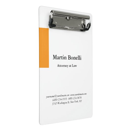 Mini Porte-bloc Unique Classique Simple Orange & Blanc (Incliné)