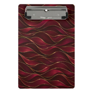 Mini Porte-bloc Vagues de marbre rouge burgundy élégantes avec acc