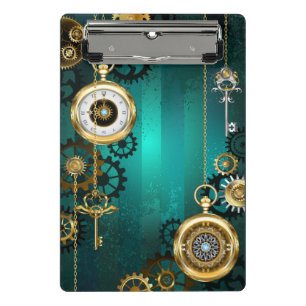 Mini Porte-bloc Veille bijoux Steampunk sur un Arrière - plan vert