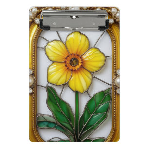 Mini Porte-bloc Verre Artistique Coloré avec Fleur Vibrante