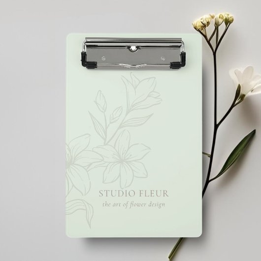 Mini Porte-bloc Vert menthe | Flore minimale chic