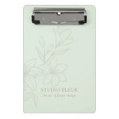 Mini Porte-bloc Vert menthe | Flore minimale chic (Devant)
