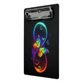 Mini Porte-bloc Vibrant infinity with rainbow butterfly on black (Angle2)