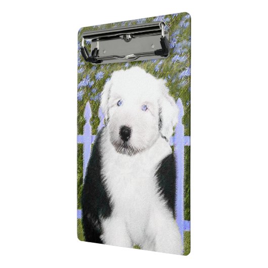 Mini Porte-bloc Vieux anglais Sheepdog Puppy Peinture - Chien Art (Angle2)