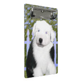 Mini Porte-bloc Vieux anglais Sheepdog Puppy Peinture - Chien Art (Incliné)