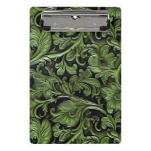 Mini Porte-bloc Vintage sauge vert à outils cuir