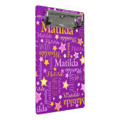 Mini Porte-bloc Violet rose jaune filles nom étoiles motif (Incliné)