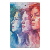 Mini Porte-bloc Visages des femmes - Peinture aquarelle (Dos)