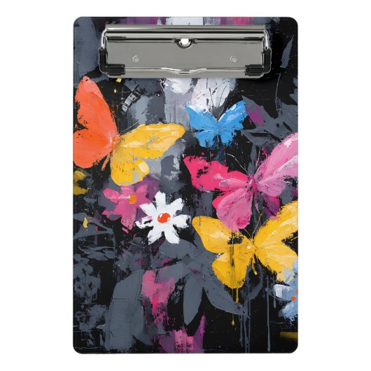 Mini Porte-bloc Vol de papillon abstrait vibrant (5) (Devant)