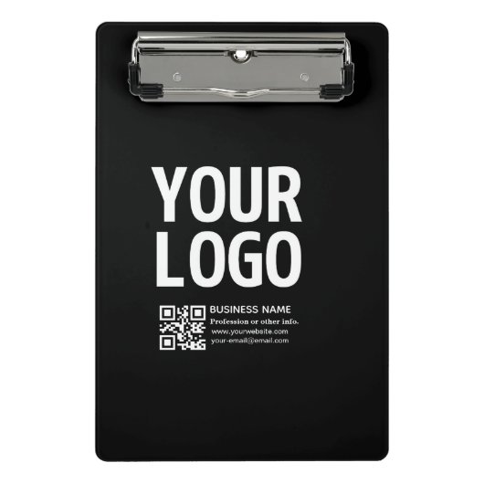 Mini Porte-bloc Votre logo avec code QR et texte modifiables (Devant)