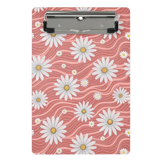 Mini Porte-bloc Wavy Pink Daisies (Devant)