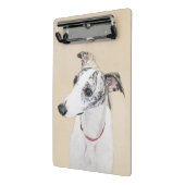 Mini Porte-bloc Whippet, whippet anglais, rupture, blanc, brindle, (Angle2)